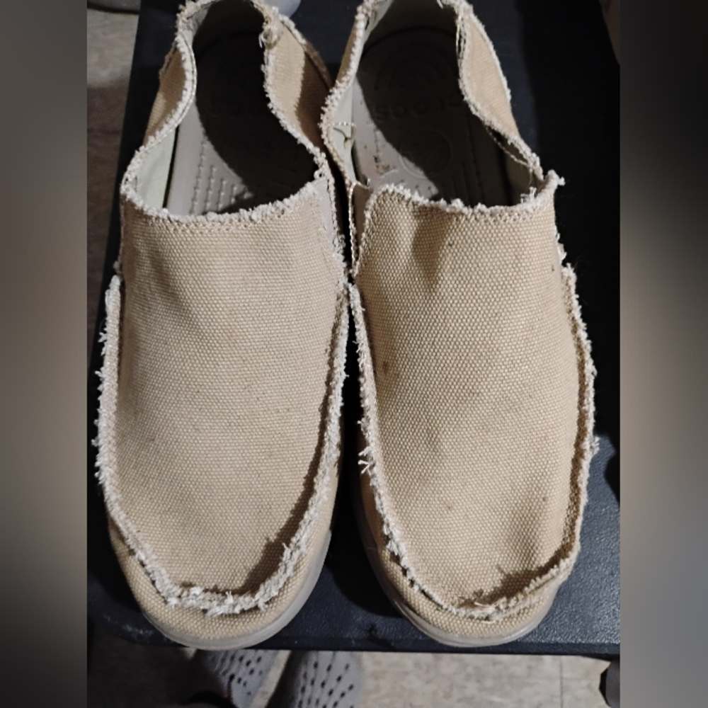 Crocs Men's Santa Cruz Loafer Slip‎ On 10128-261 Shoes Canvas Sand